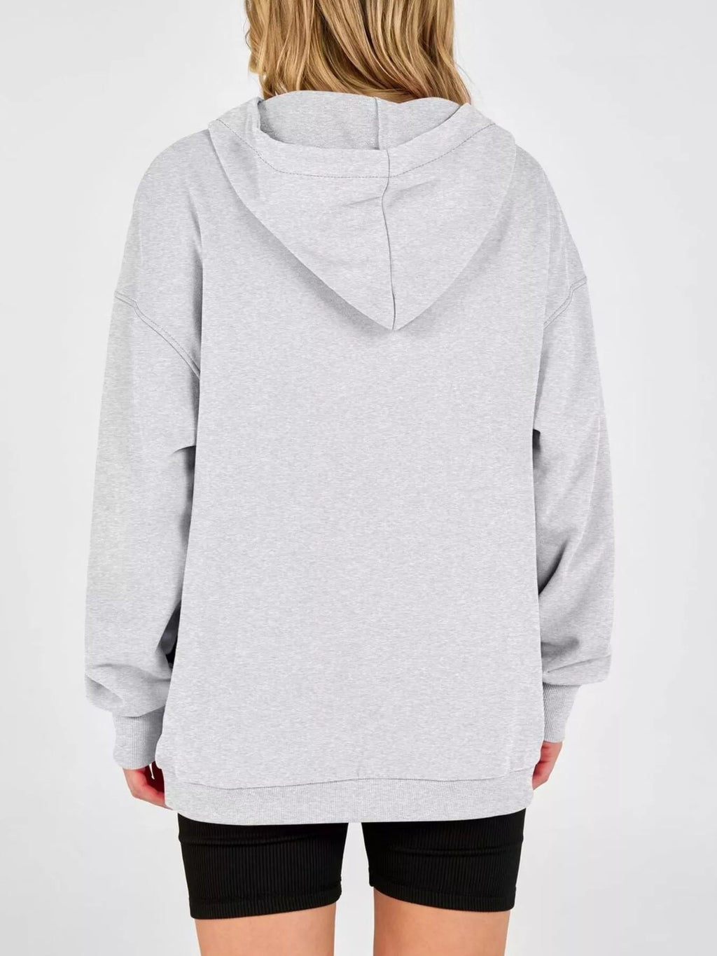 Half Snap Dropped Shoulder Hoodie (4)