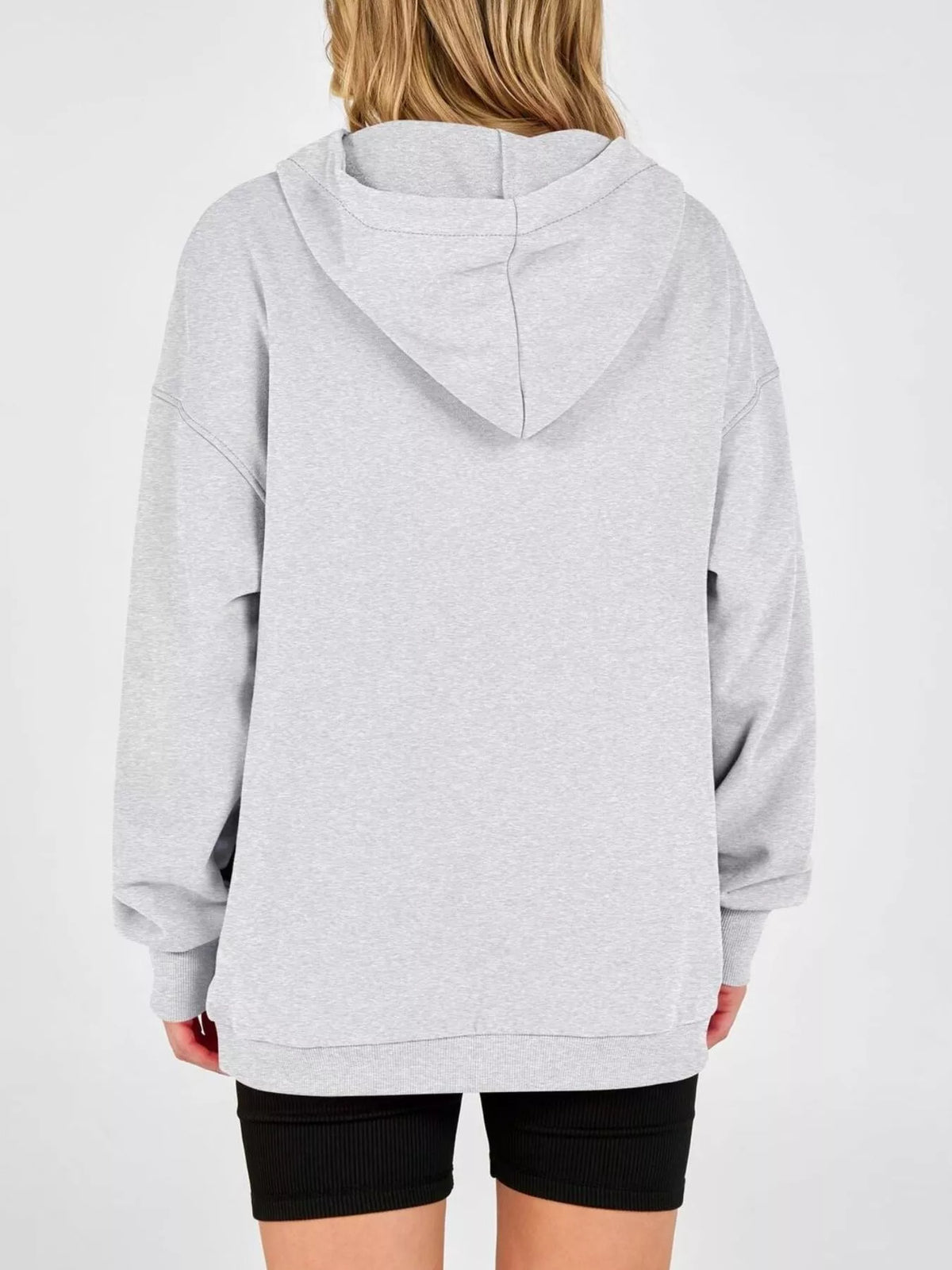 Half Snap Dropped Shoulder Hoodie (4)