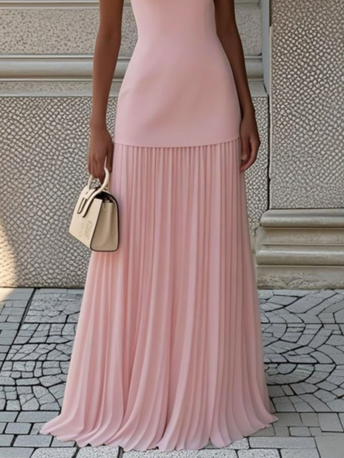 Full Size Sleeveless Top Pleated Maxi Skirt Set Plus (4)