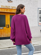 Round Neck Ribbed Trim Sweater (8)