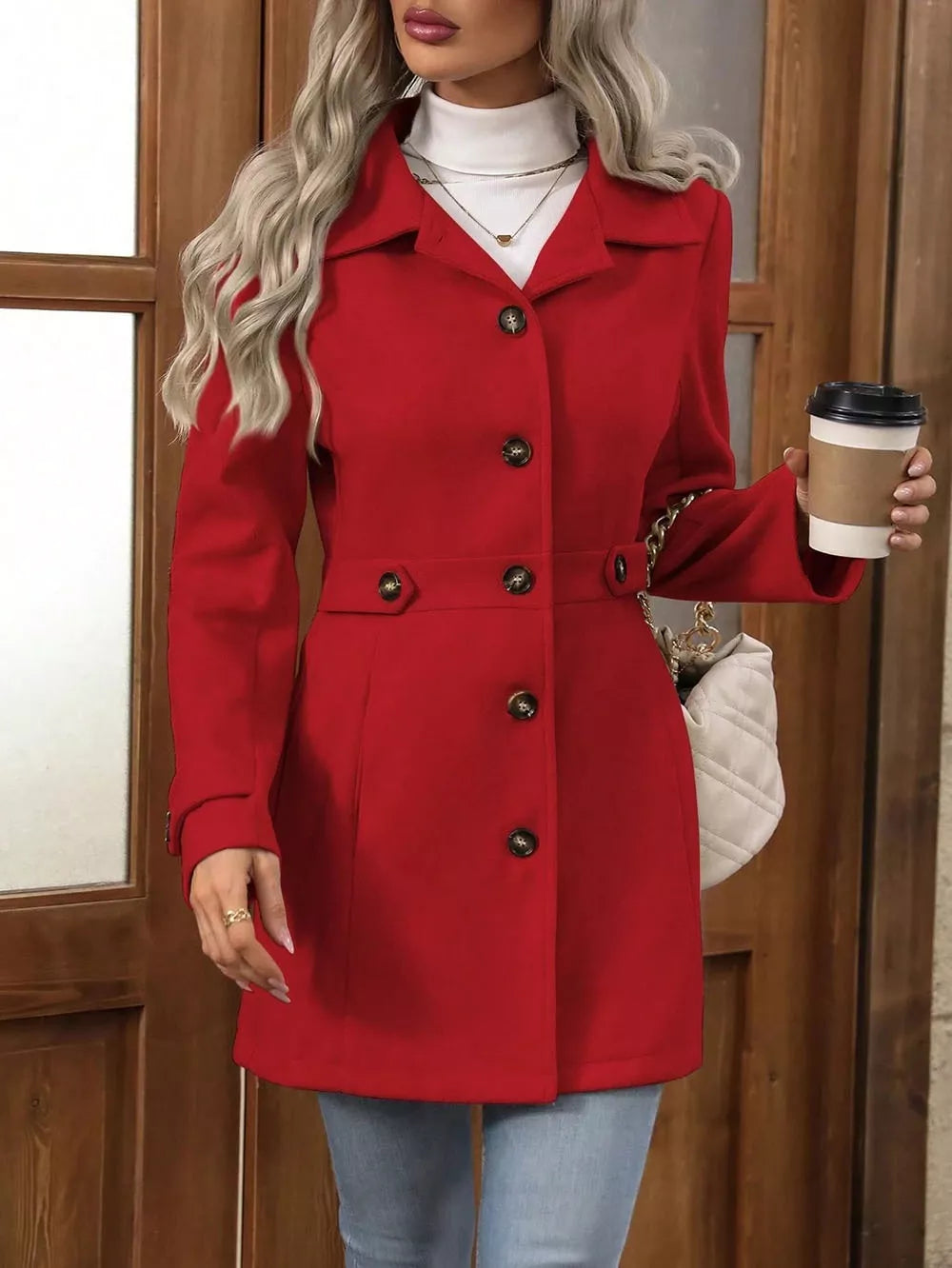 Collared Neck Button Up Coat (13)