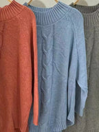 Cable-knit Long Sleeve Sweater (16)