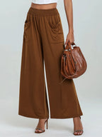 Pocketed Elastic Waist Wide Leg Pants (17)