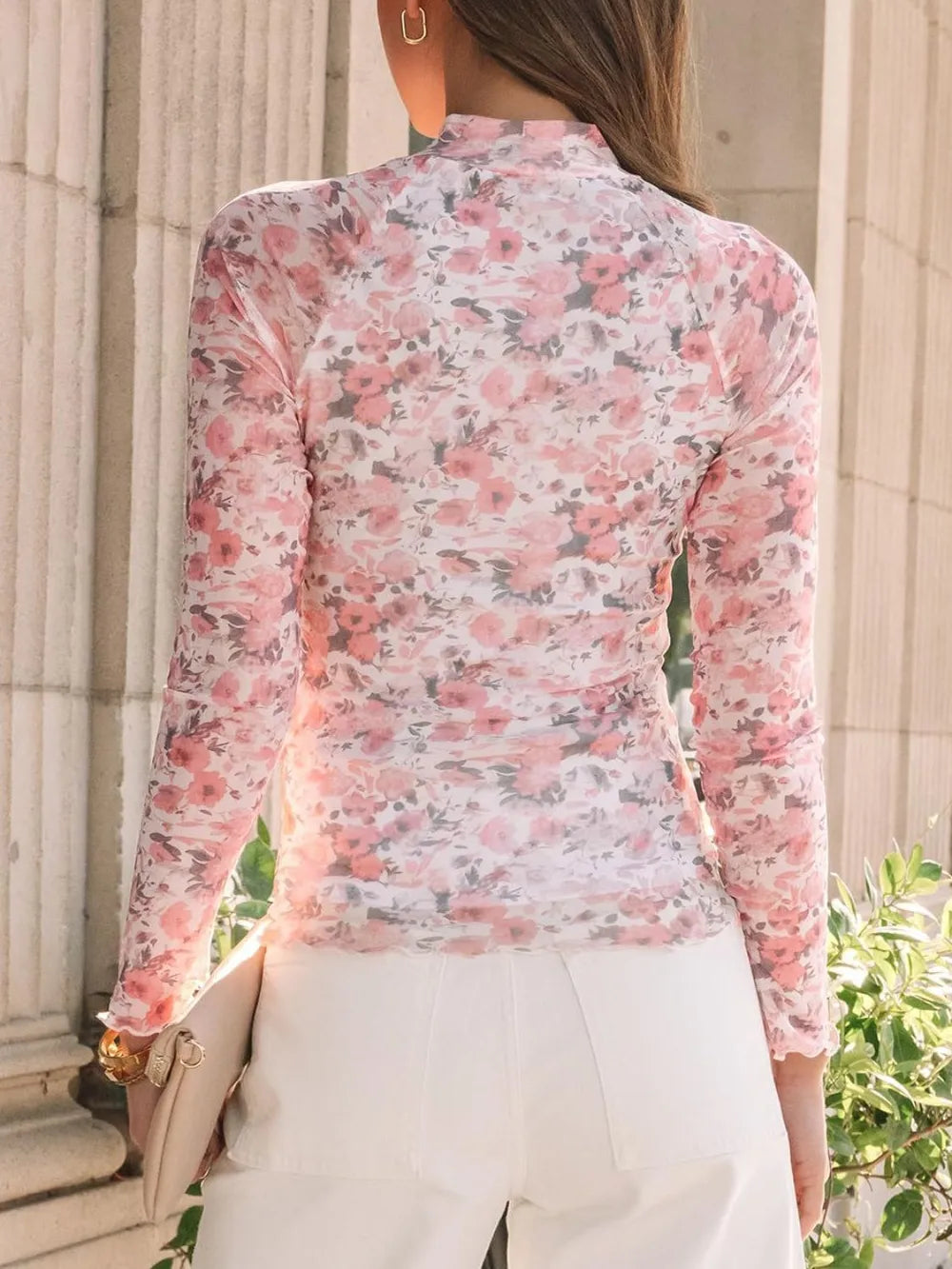 Floral Mock Neck Long Sleeve T-shirt (22)