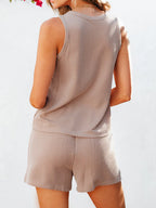 Round Neck Sleeveless Top Shorts Set (8)