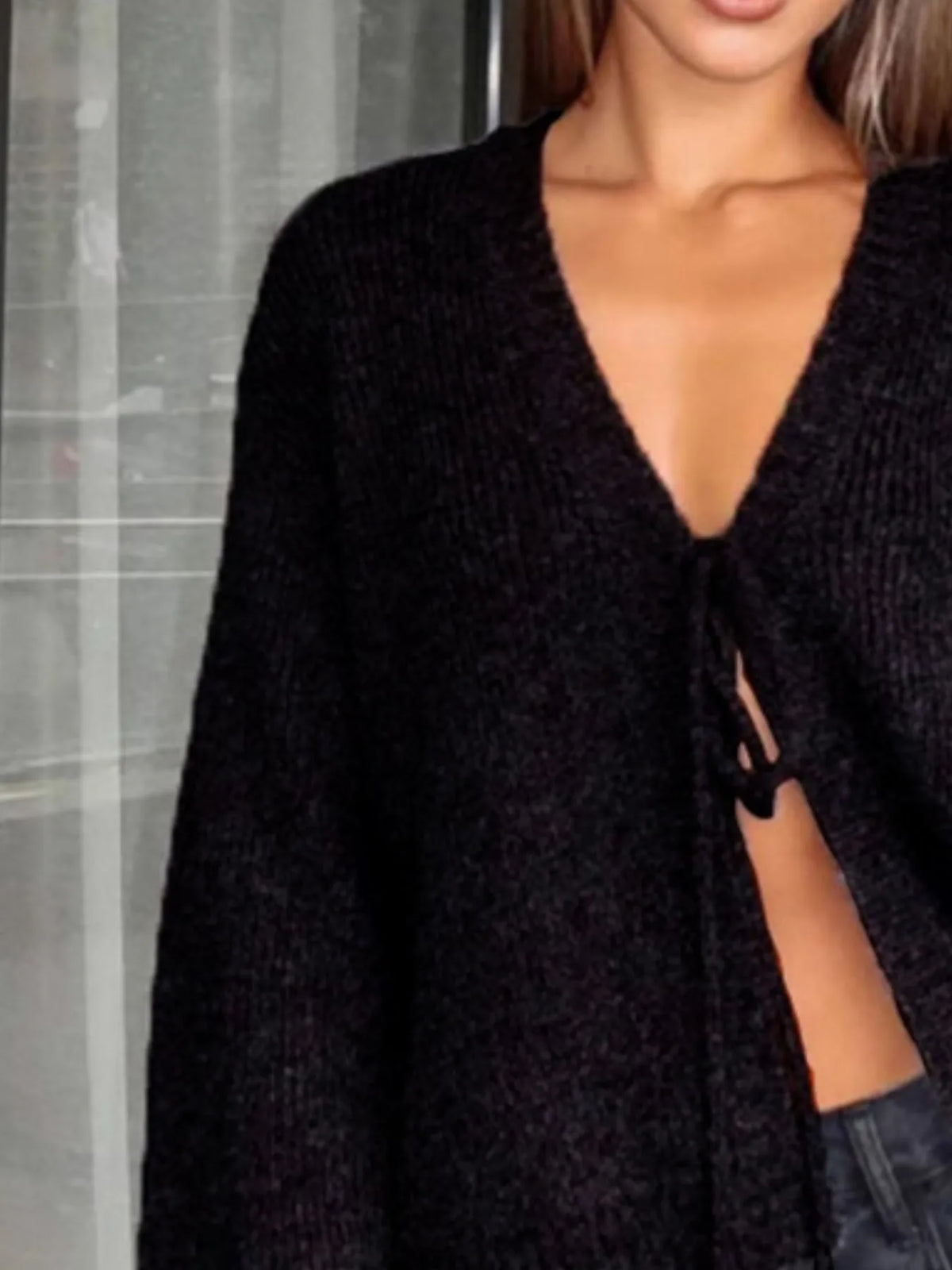 Open Front Tied Sweater Cardigan (5)