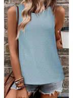Eyelet Round Neck Tank