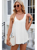 Eyelet Round Neck Tank