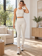 High-waisted Seamless Active Leggings styled on a model