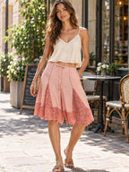 Lace Detail Shorts styled on a model