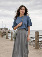 Long Polyester Dress worn by a model