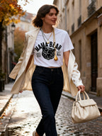 Mama Mom Print Short-Sleeve T-Shirt worn by a model