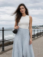 Mid-length Embroidered Retro Skirt worn by a model