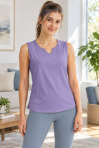 Notched Wide Strap Active Tank styled on a model