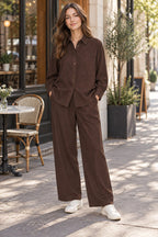 Pocket Poplin Shirt styled on a model