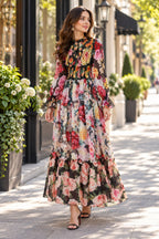 Printed Dress Maxi styled on a model