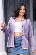 Raw-Hem Denim Jacket with Pockets