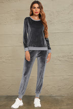 Round-Neck Loungewear Set with Pockets