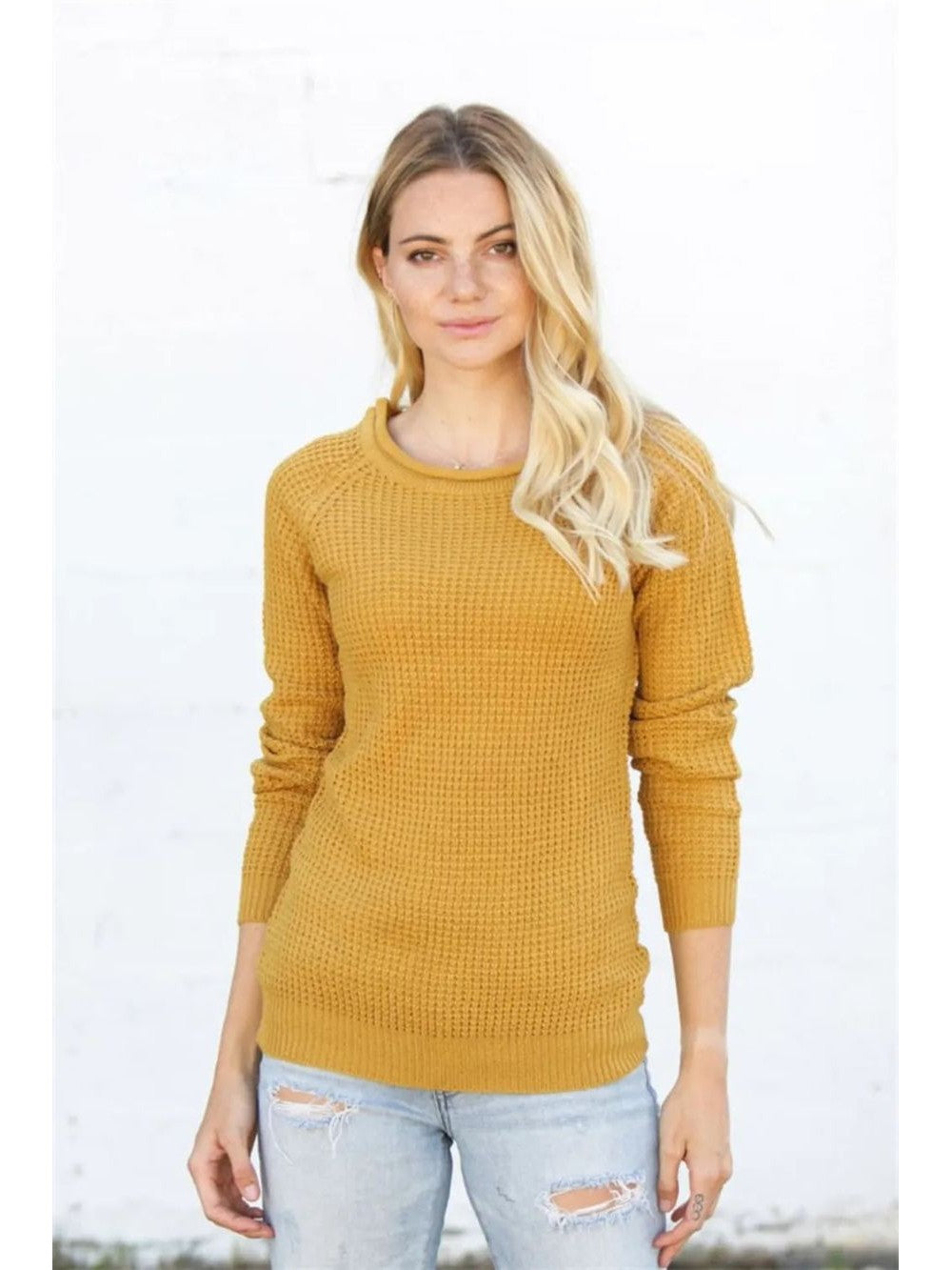 Round Neck Raglan Sleeve Sweater