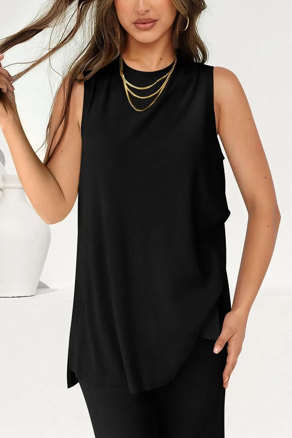 Round-Neck Tank and Pants Set