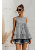 Round Neck Tiered Tank