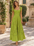 Sweetheart Neck Tie-strap Dress styled on a model