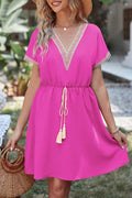 Tassel V-neck Short Sleeve Dress