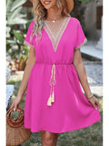 Tassel V-neck Short Sleeve Dress