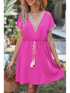 Tassel V-neck Short Sleeve Dress