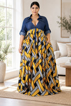 V-neck Oversized Dress styled on a model
