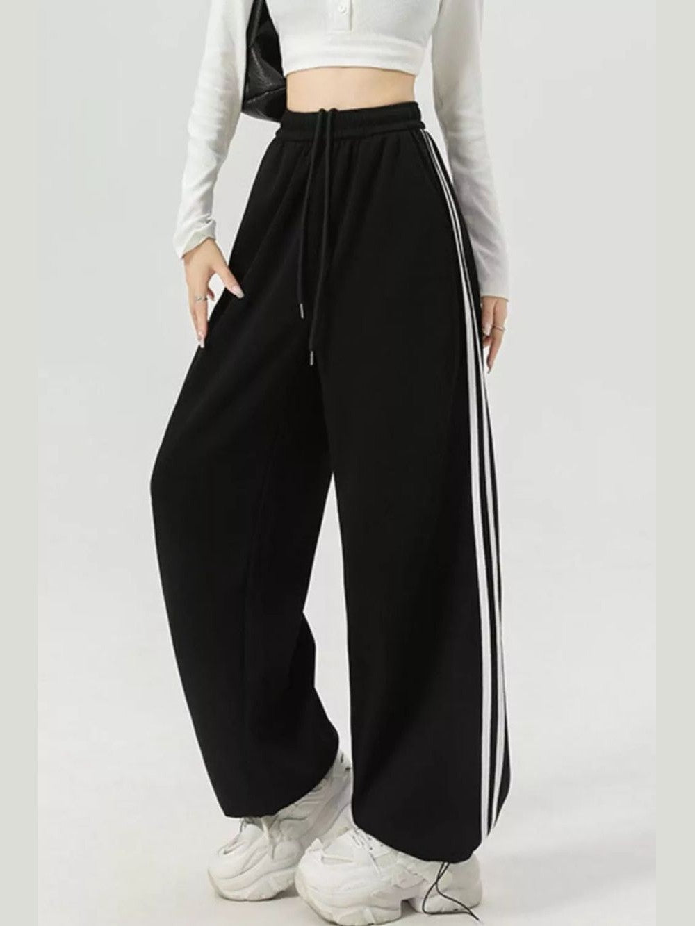 Wide Leg Side Striped Pants